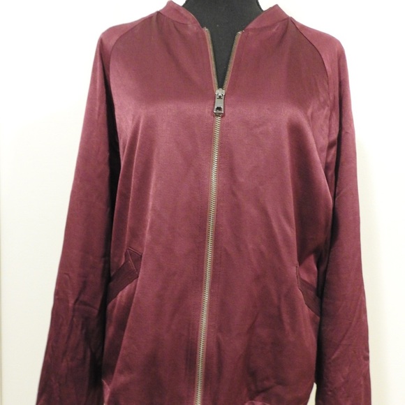 Satin Maroon Jacket - Picture 2 of 3